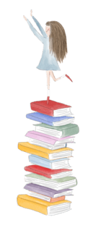girl on books