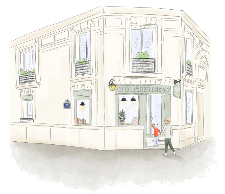16th School Logo Little British School Paris 17 — déclinaison verte horizontale.
